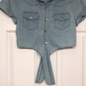 F21 denim style crop top